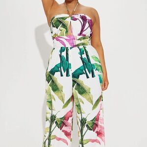 Fashion Nova Tropical Print Jumpsuit